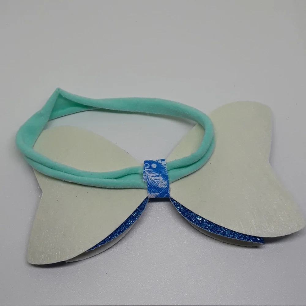 handmade blue bow headband